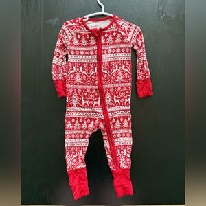 Little sleepies Reindeer Cheer 3-6m zipper romper